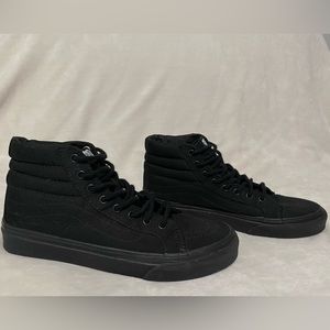 Vans Black Sk8-Hi. Women’s size 7.5. Men’s Size 6.